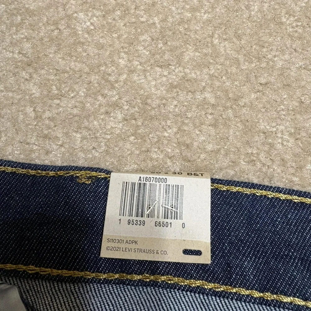 Levis Western Fit Jeans NWT Mens 50x30 Dark Blue Regular Straight Denim Big Tall